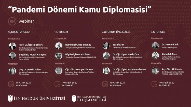 İHÜ’den “Pandemi Döneminde  Kamu Diplomasisi” Webinarı