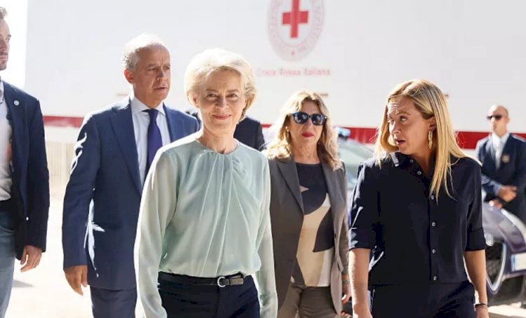 Von der Leyen, Lampedusa'yı ziyaret etti, İtalya'ya destek için 10 maddelik bir eylem planı sundu